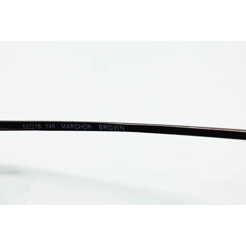 Marchon Autoflex 44 Flexon Eyeglasses Mens Brown Aviator Double Bridge 55-16-140